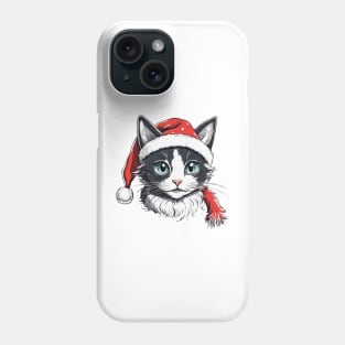 Cat in a Christmas hat Phone Case