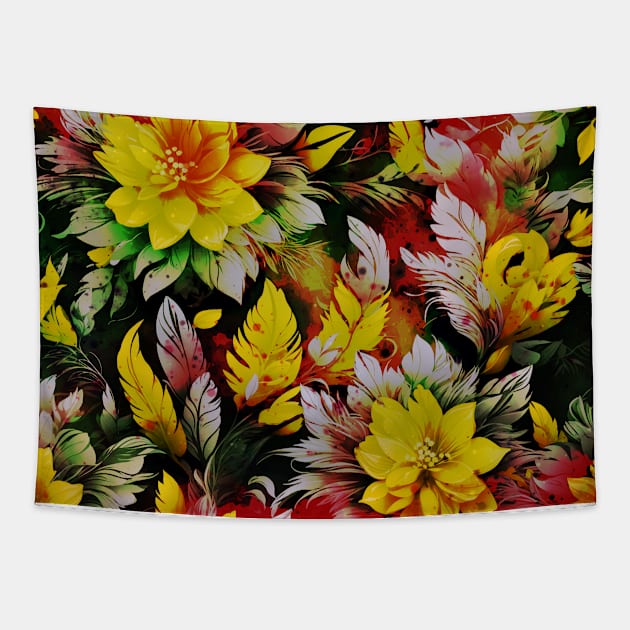 Trippy floral art Tapestry by ANVC Abstract Patterns
