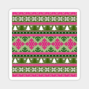 Christmas Sweater Knitted Pattern Magnet