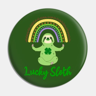 St Patricks Day Lucky Sloth Spirit Animal Pin