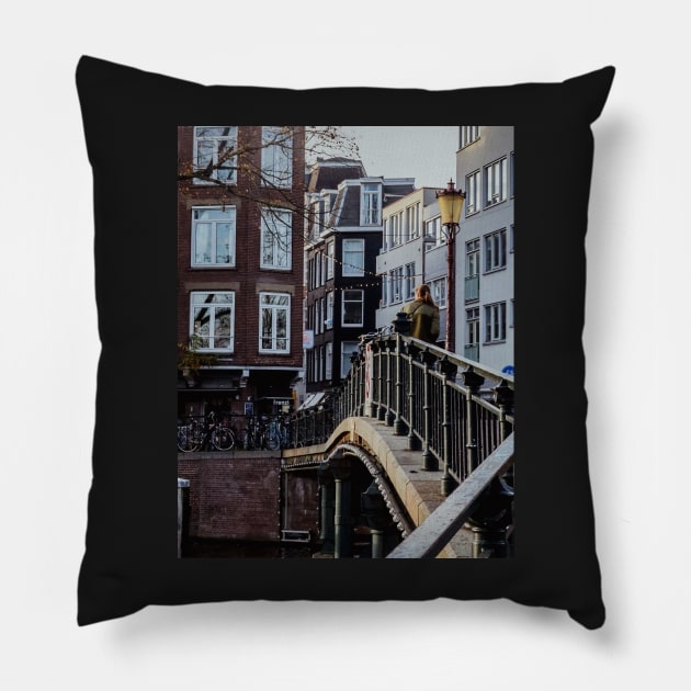 AMSTERDAM CITY Blue Teal | Unique Beautiful Travelling Home Decor | Phone Cases Stickers Wall Prints | Scottish Travel Photographer  | ZOE DARGUE PHOTOGRAPHY | Glasgow Travel Photographer Pillow by zohams