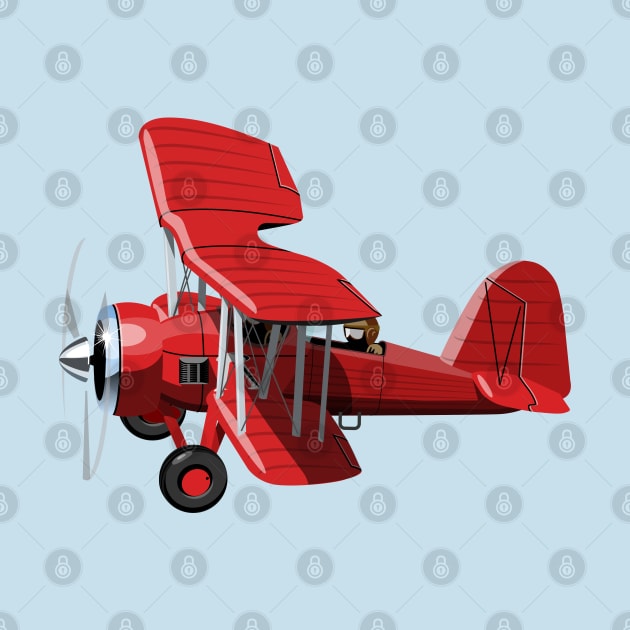 Cartoon biplane by Mechanik