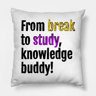 From break to study, knowledge buddy! Pillow