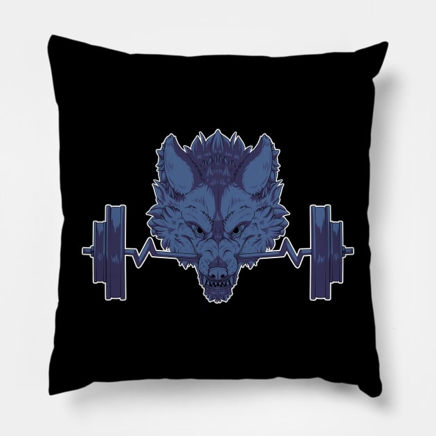 Weighted Werewolf - Blue Pillow by SierraAshura