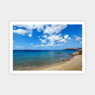 The wonderful beach at Agios Kyprianos in Andros, Greece Magnet