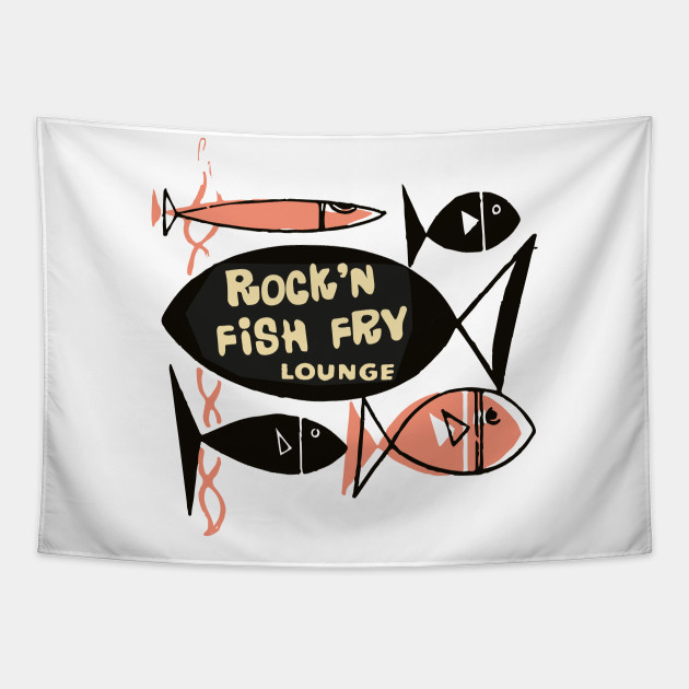 Rock N Fish Fry 1950s Culture Tapestry Teepublic