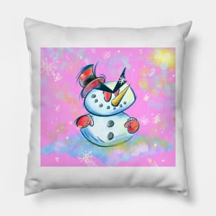 Angry Chibi Snowman Pillow