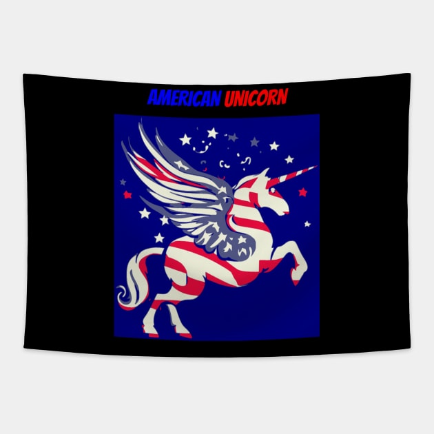 AMERICAN UNICORN 4th of july Tapestry by Shop.infojanak