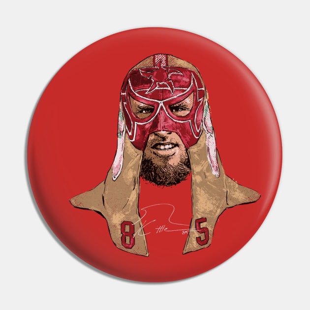 George Kittle San Francisco Luchador Mask Portrait Pin by Chunta_Design