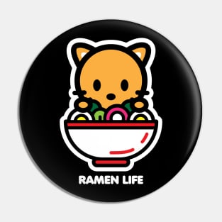 Cat Orange Ramen Life Noodles Bambu Brand Food Cute Kitten Animal Pin