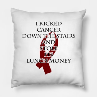 Cancer Bully (Burgundy Ribbon) Pillow