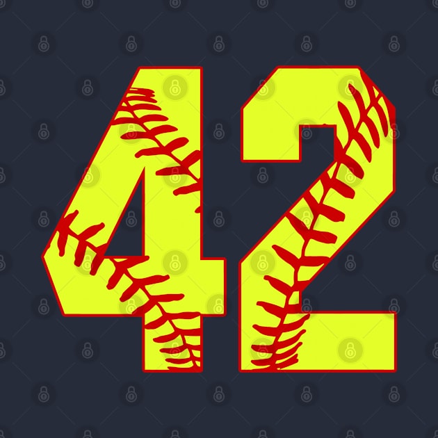 Fastpitch Softball Number 42 #42 Softball Shirt Jersey Uniform Favorite Player Biggest Fan by TeeCreations