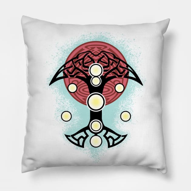 Yggdrasil - Asgardian World Tree Pillow by YelloCatBean