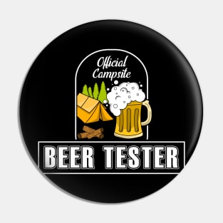 Beer tester on the camping site Pin