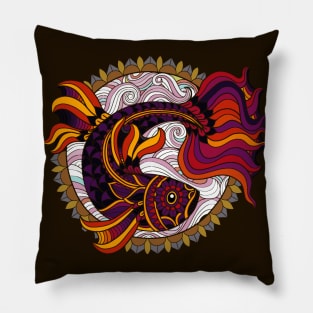 Artistic Fish Design Pillow