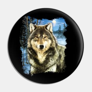 Winter Wolf Pin