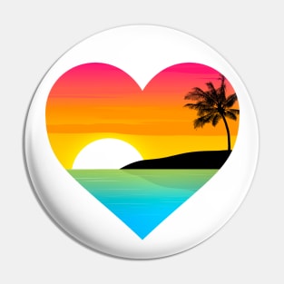 Pansexual oceanscape subtle heart Pin