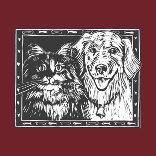 Cats and dogs, why not adopt one? T-Shirt