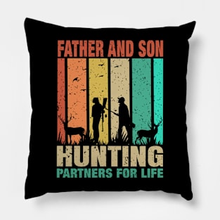 Vintage Dad And Son Hunting Partners For Life Fathers Day Pillow