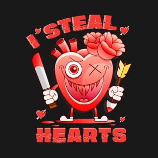 I Steal Hearts Crazy Heart T-Shirt