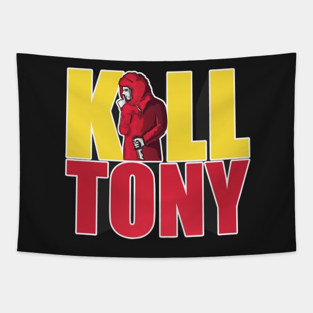 Kill Tony Red Hoodie -  Kill Tony Gifts & Merchandise for Sale Tapestry by Ina