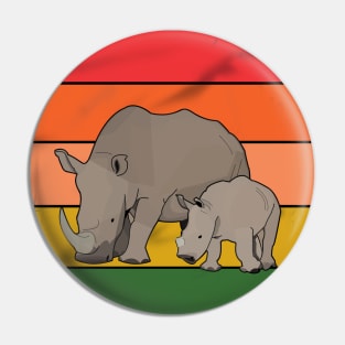 Two Rhinos Pin