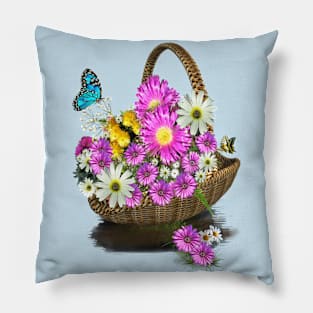 Mother's-Day Spring-Flower Basket Pillow