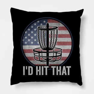 Id Hit That Funny Disc Golf Player Saying USA Pillow