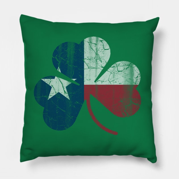 Texas Flag Shamrock Irish St Patricks Day Pillow by E