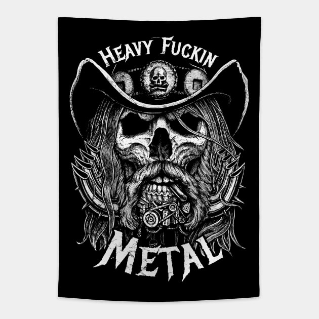 Heavy fuckin metal Tapestry by grimsoulart