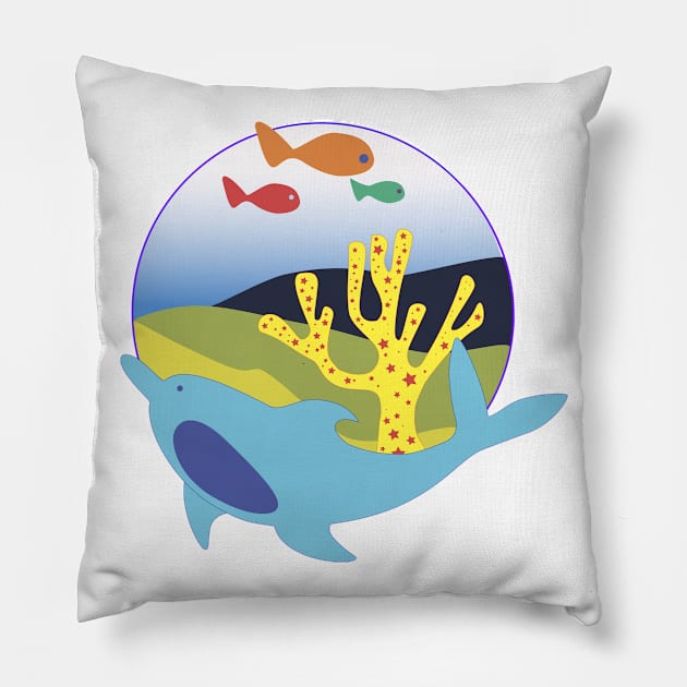 Sea world in your heart Pillow by bermutin