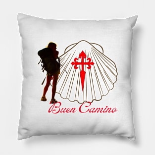 Buen Camino Woman Pilgrim Silhouette Pillow