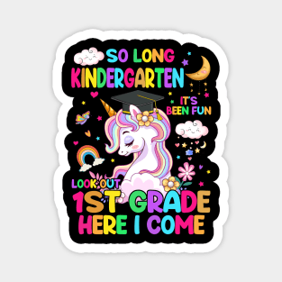 So Long Kindergarten Graduation Class 2024 Unicorn Girls Magnet