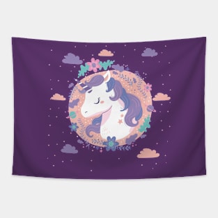 Kawaii Unicorn Tapestry