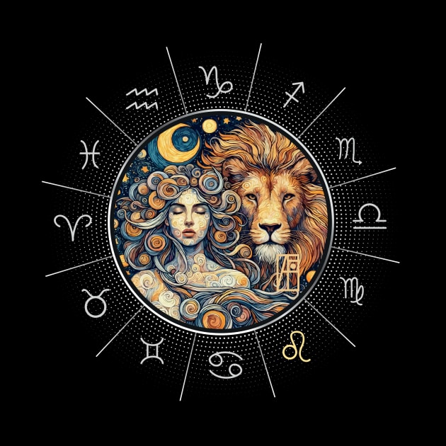 ZODIAC Leo - Astrological LEO - LEO - ZODIAC sign - Van Gogh style - 5 by ArtProjectShop