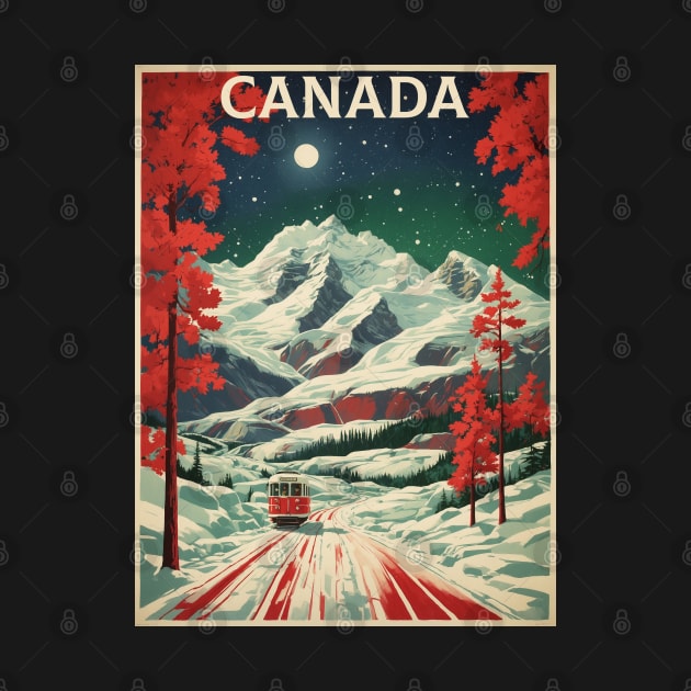 Canada Starry Night Vintage Poster Tourism by TravelersGems