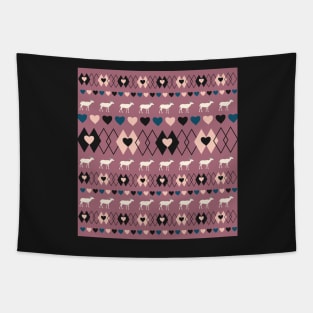 Romantic pattern with deer in purple Tapestry