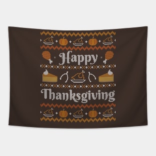 Happy Thanksgiving, Ugly Thanksgiving Sweater Tapestry