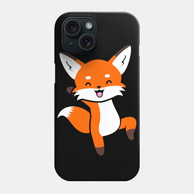 Happy Fox Phone Case by Humbas Fun Shirts