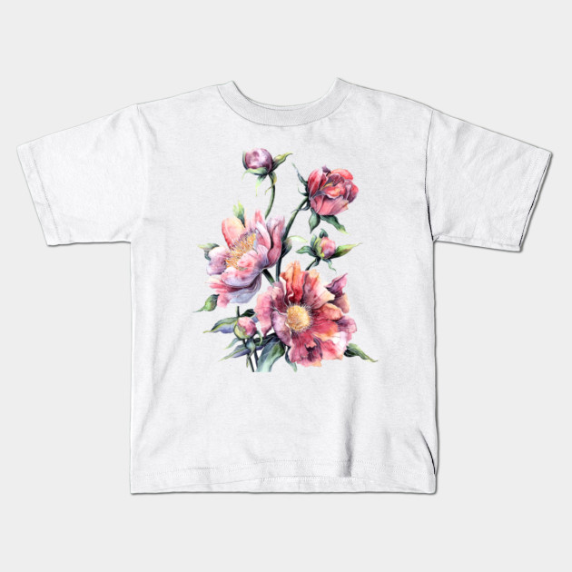 Flower Paper Painting Rose Watercolor Peony In Full Bloom Two
