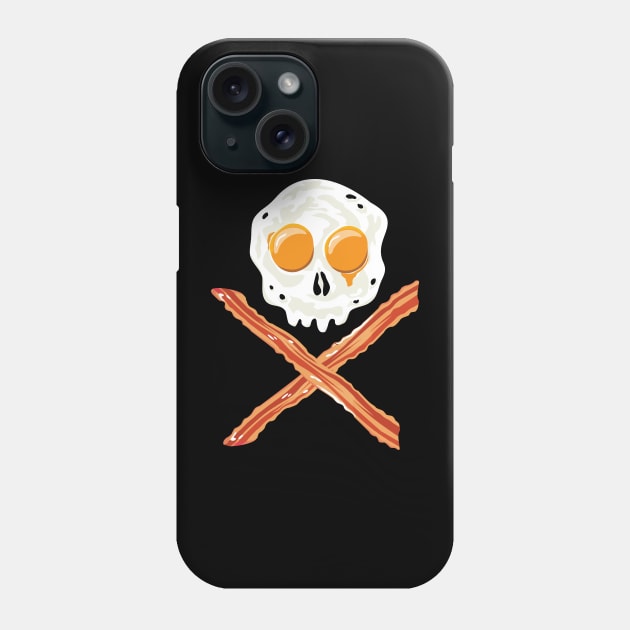 Bacon and Eggs Skull and Cross Bones Phone Case by Graphic Duster