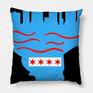 Chicago flag is blue and red, ya know Pillow