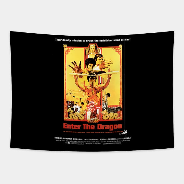 Movie Bruce Jeet Kune Do Be Water Lee Vintage Tapestry by Garmentcrooks