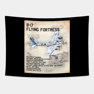 B-17 Flying Fortress Aeroplane Aircraft USAF Plane Tapestry