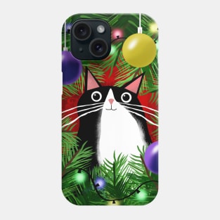 The Cat and the Christmas Tree Phone Case