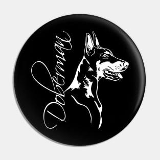 Doberman dog portrait gift Pin