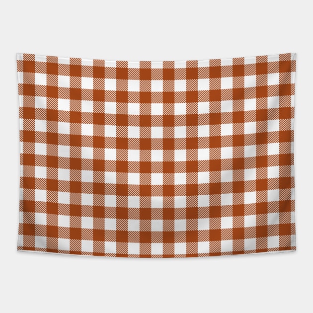Plaid (burnt orange/white) Tapestry by designminds1