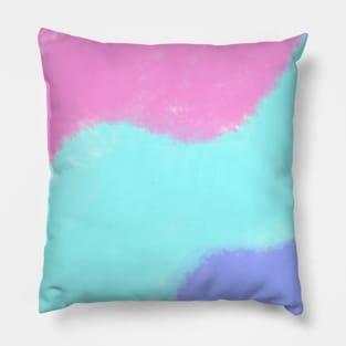Pink sky blue purple watercolor art Pillow