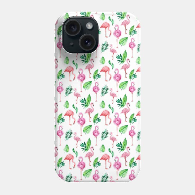 Flamingo Hand Drawn Pattern Phone Case by Mako Design 