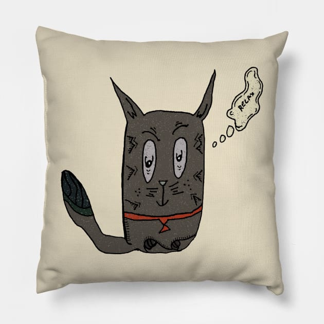 Relax Cat Pew Pew Pillow by Riandrong's Printed Supply 